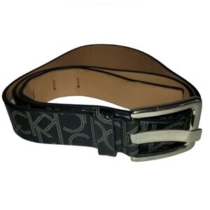 Calvin Klein CK Belt Large Womens L Preppy Neutral Black New